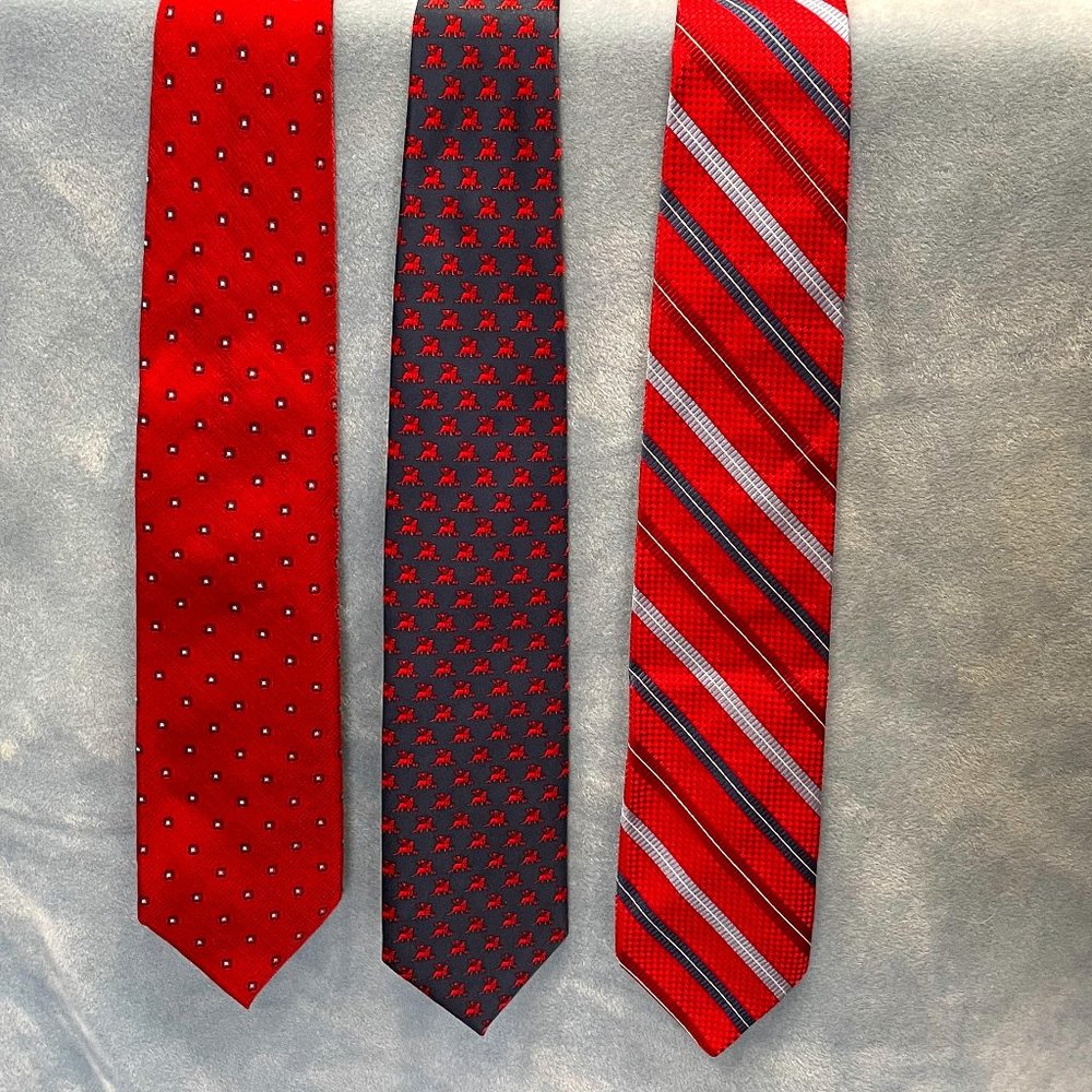 Bundle of 3 100% Silk Used Neckties Made in Italy